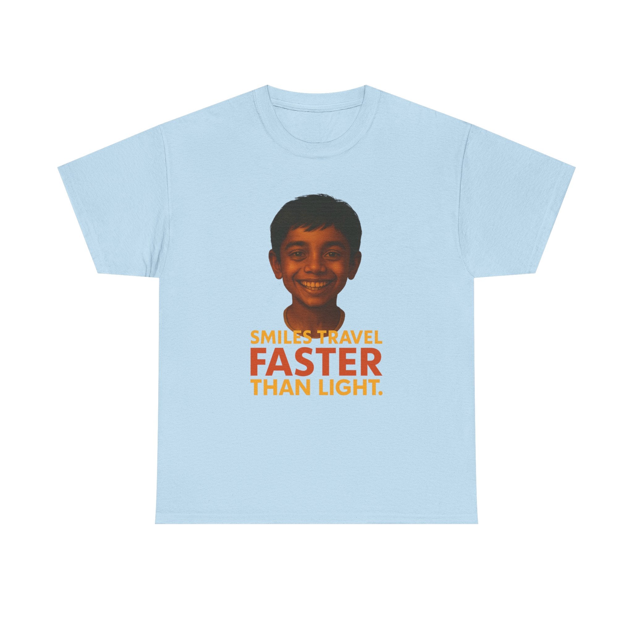Light Blue T-Shirt – Smiling Boy Love and Joy Design