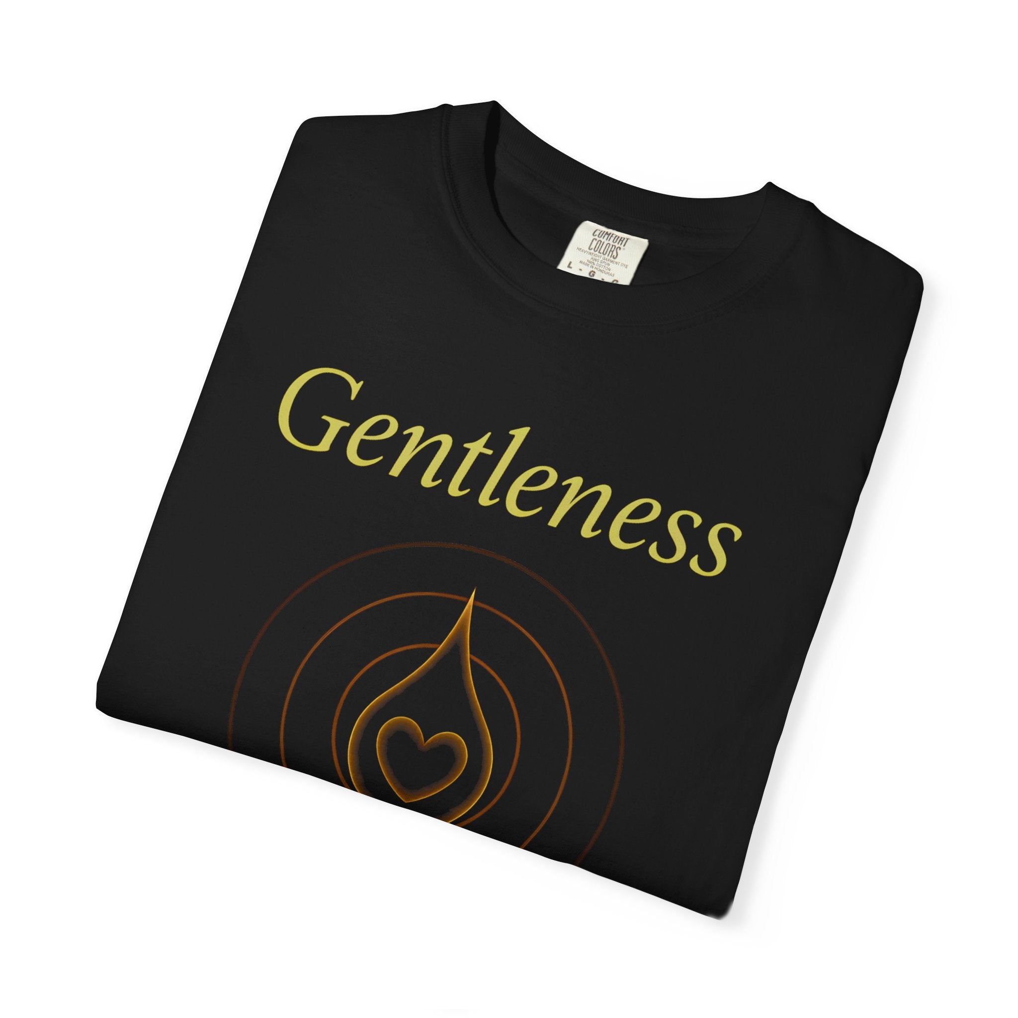 Gentleness T-Shirt — Mindful Yoga Tee with Heart Drop Design