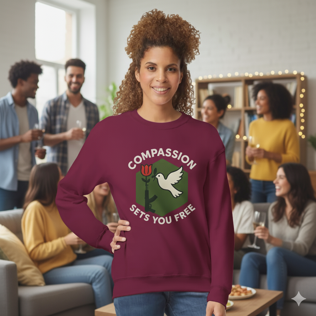 Cotton Polyester Compassion Badge Sweatshirt - Kindness Purpose