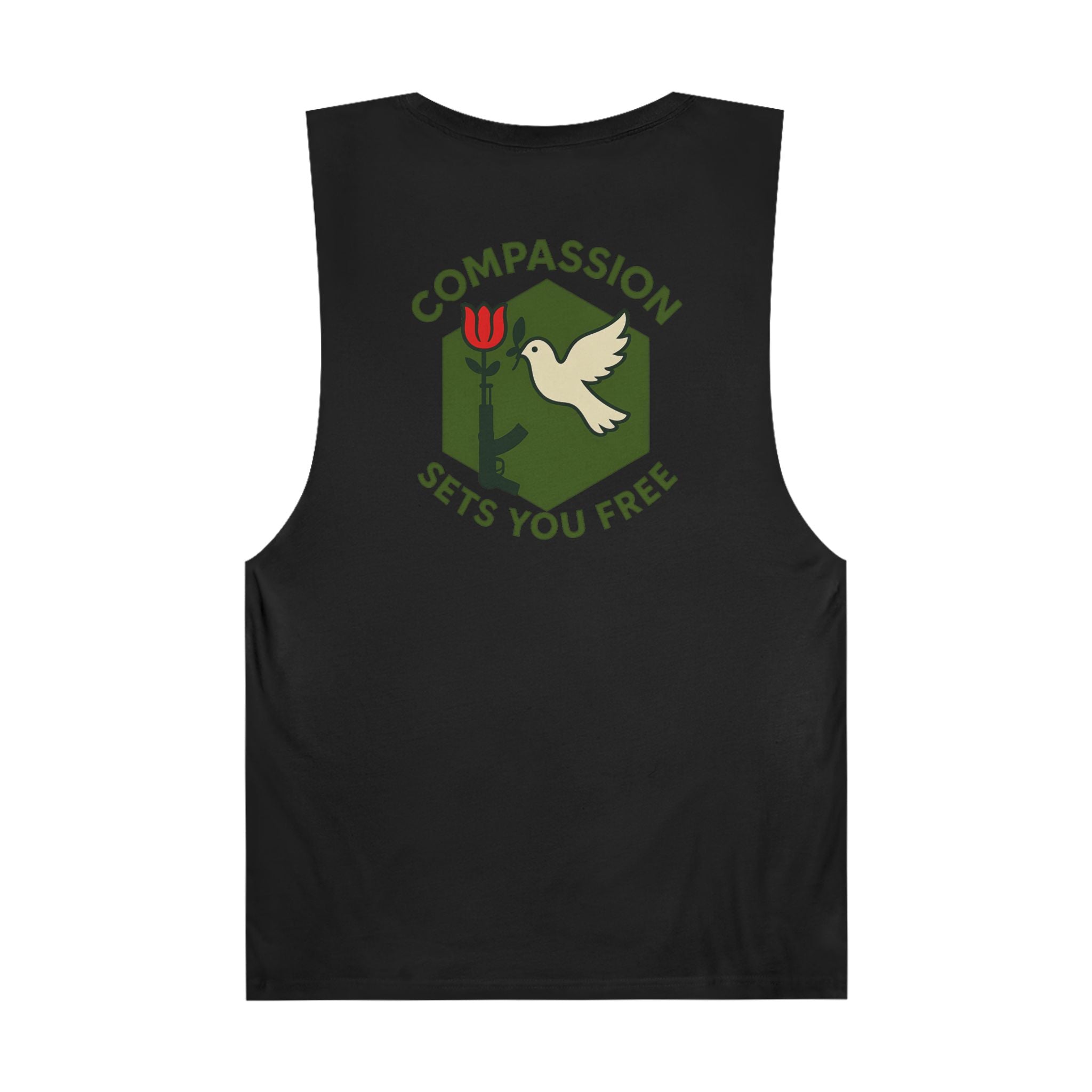 Unisex 100% Cotton Compassion Badge Tank Top – Wear Kindness with Purpose