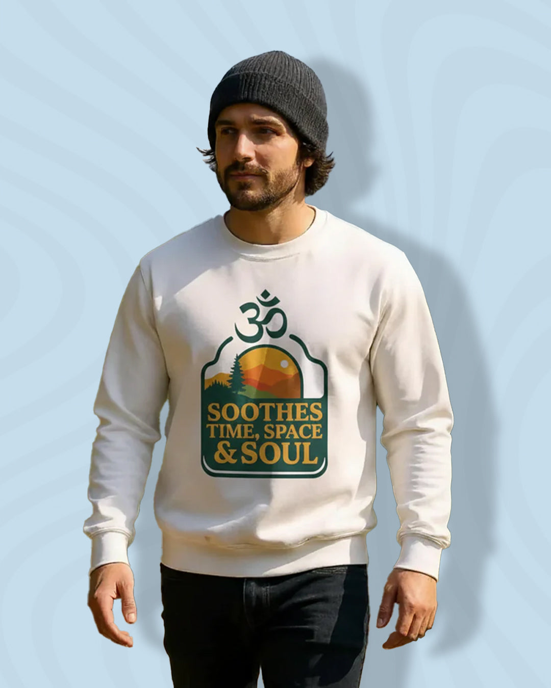 Cotton Polyester Blend OM Symbol Funky Nature Sweatshirt