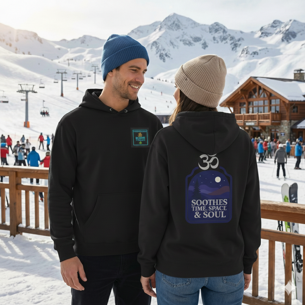 Soothes Time, Space & Soul Hoodie — IND4000 (U.S only) Night Sky Meditation Graphic Hoodie