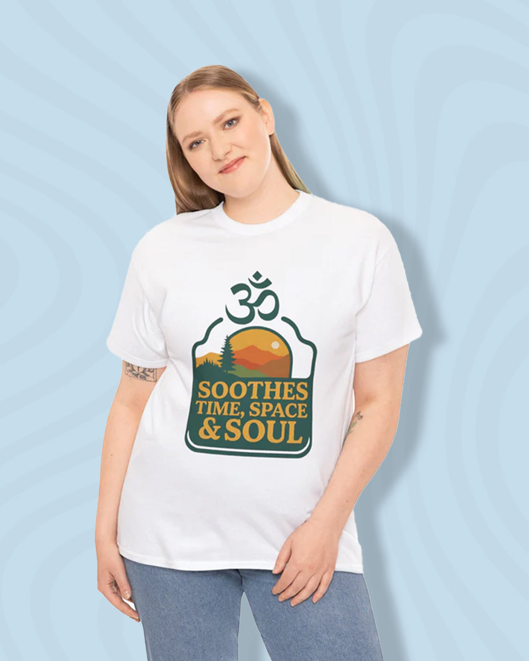 Unisex 100% Cotton OM Symbol Geometric Nature Tee