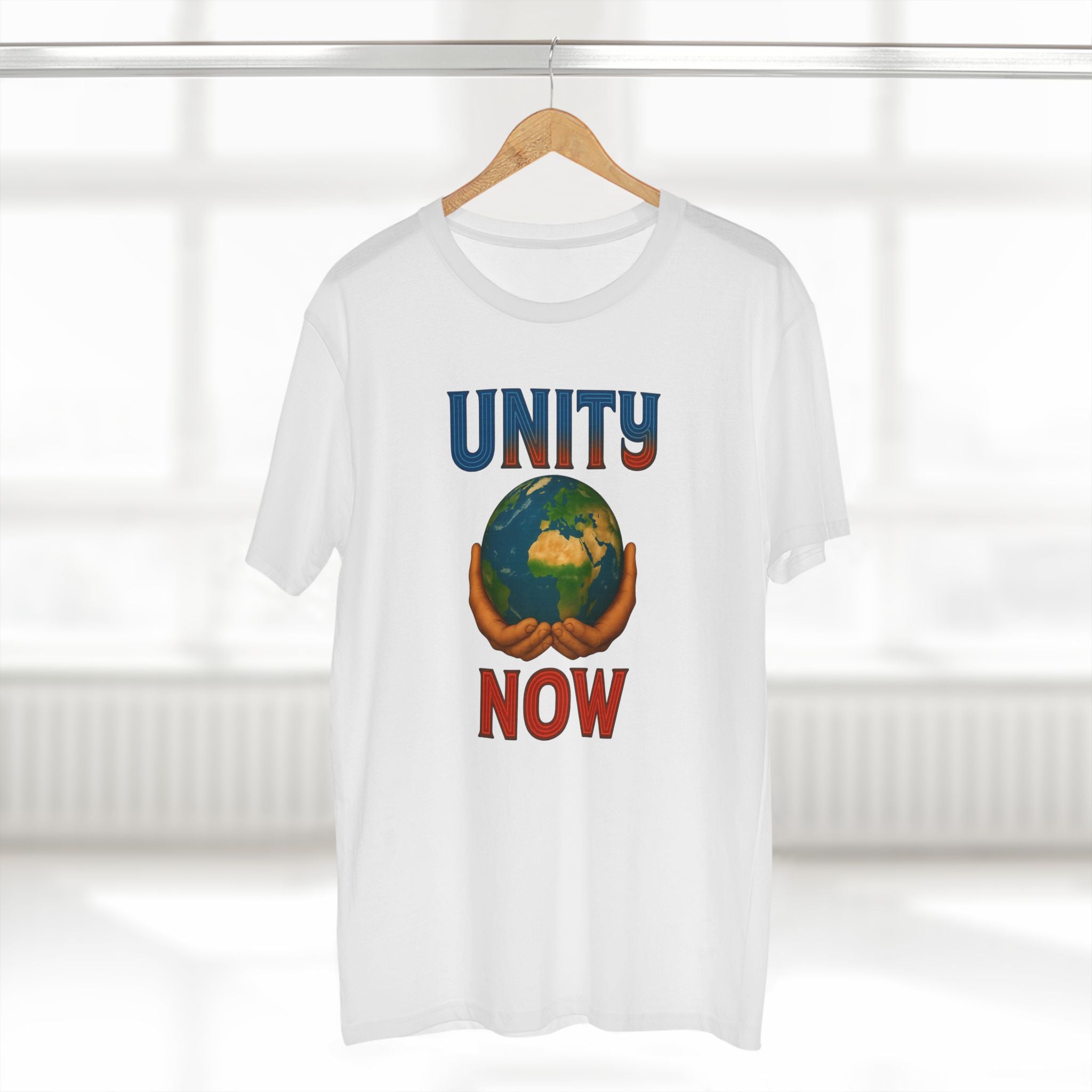Unity Now Tee — AS Colour 5001 (AU) — Retro Earth Graphic Tee for Peace & Activism