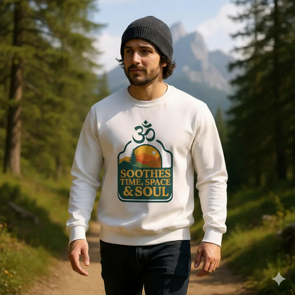 Cotton Polyester Blend OM Symbol Funky Nature Sweatshirt