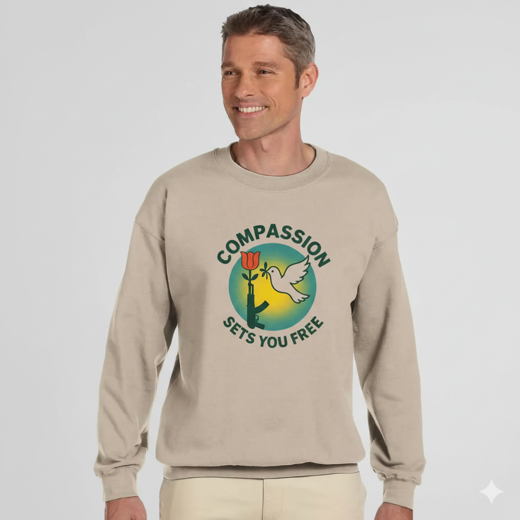 Cotton – Polyester Glowing Compassion Sweatshirt – Wear Kindness with Purpose.