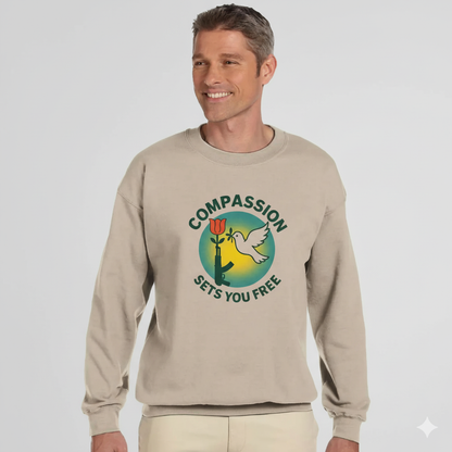 Cotton – Polyester Glowing Compassion Sweatshirt – Wear Kindness with Purpose.