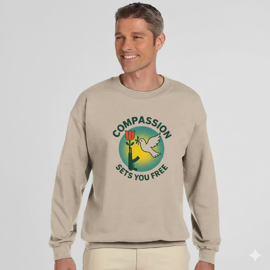 Cotton – Polyester Glowing Compassion Sweatshirt – Wear Kindness with Purpose.