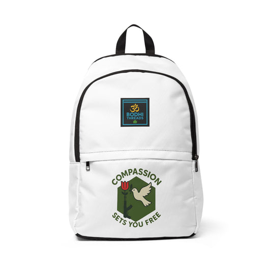 Compassion Badge Unisex Fabric Backpack - Wear Kindness with Purpose