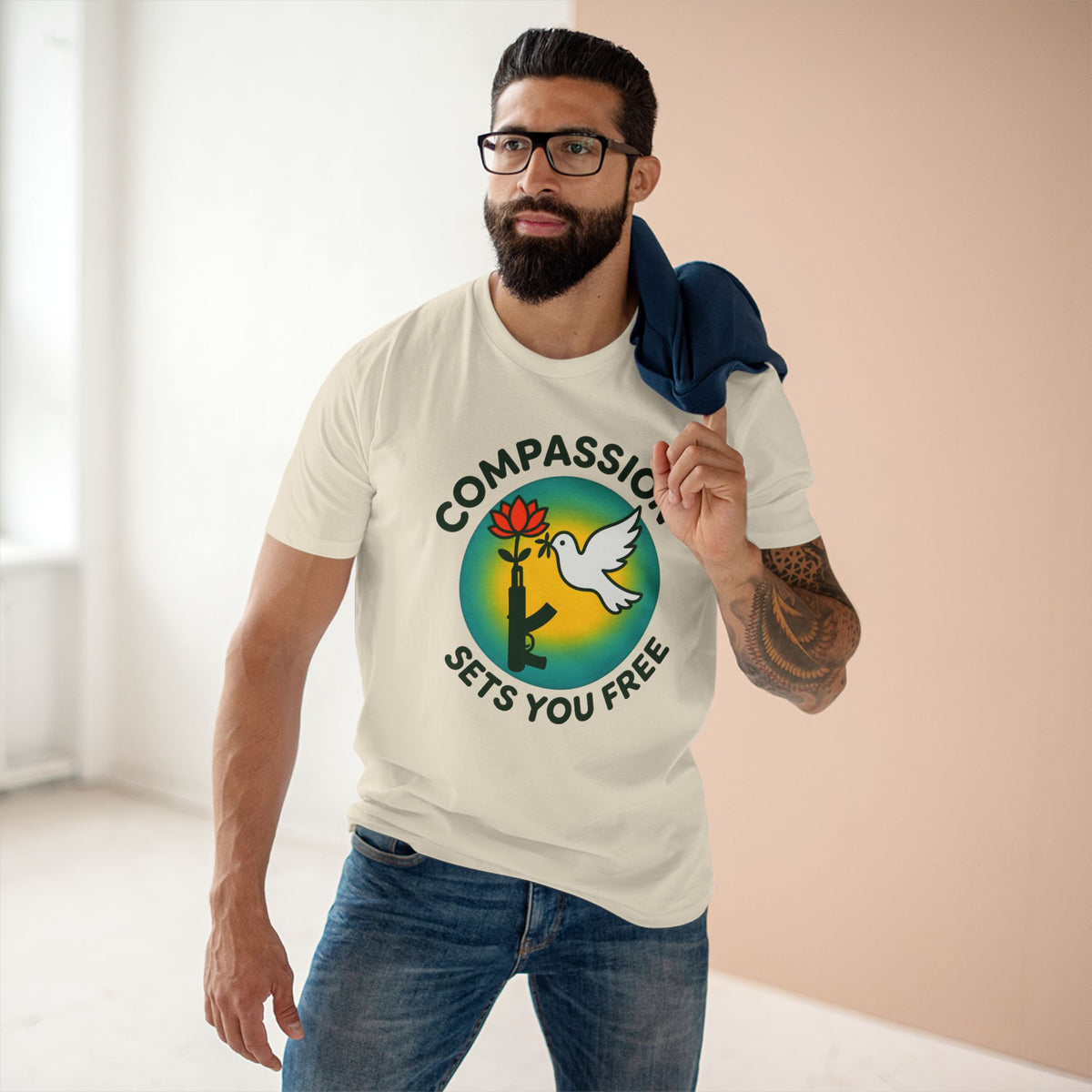 Compassion Dove Tee —  Light Weight Cotton