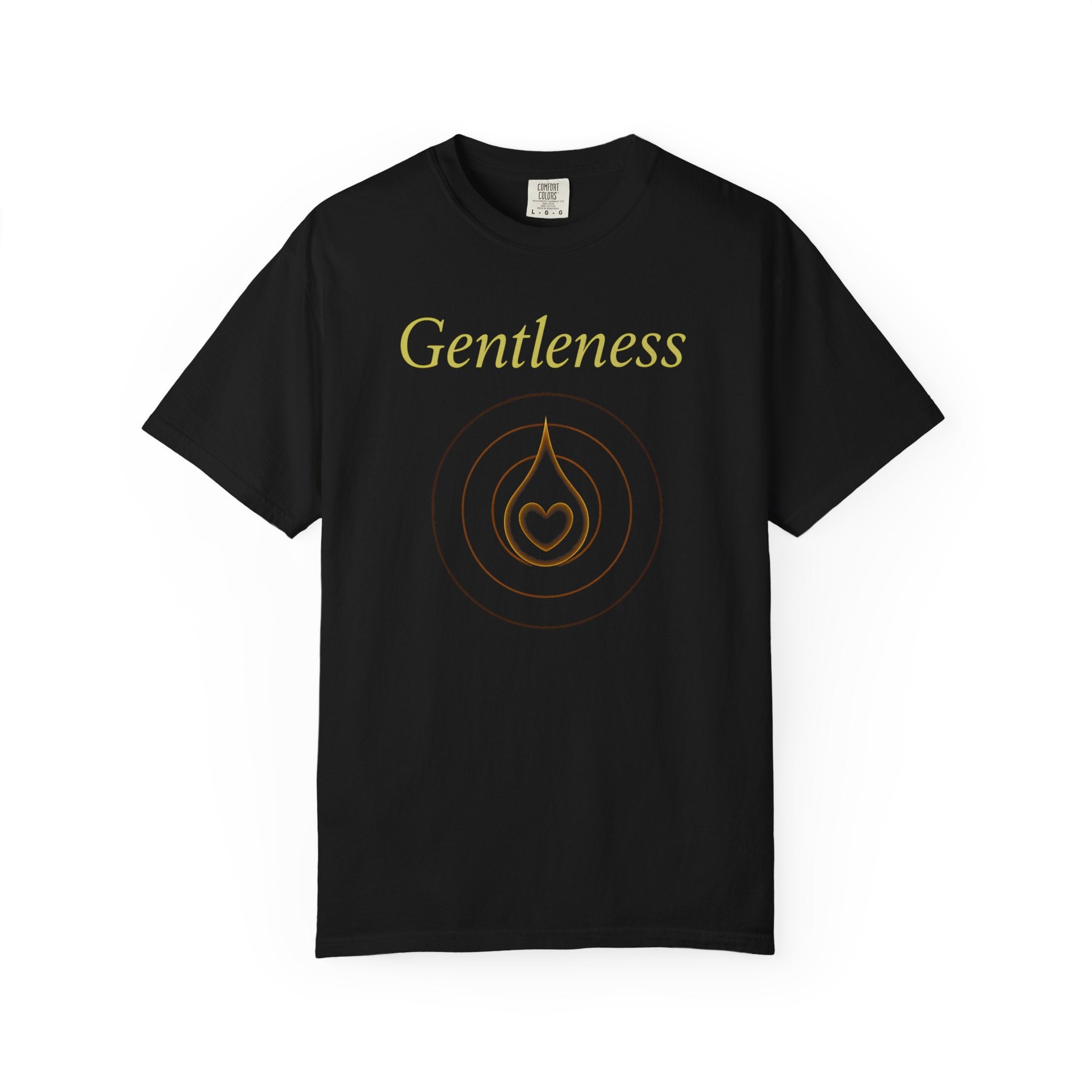 Gentleness T-Shirt — Mindful Yoga Tee with Heart Drop Design
