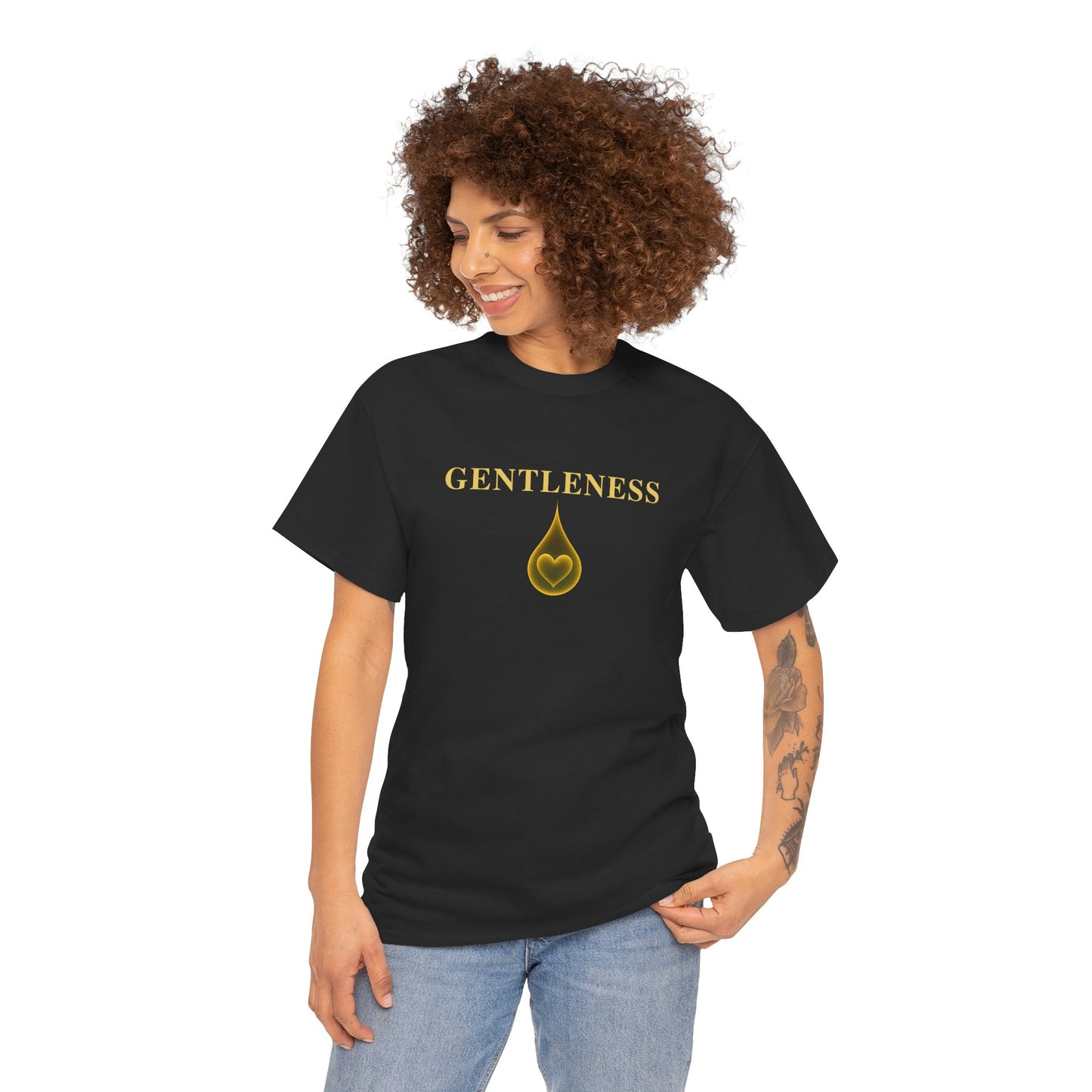 Unisex 100% Cotton Gentleness Tee – A Heartfelt Design showing you Care.