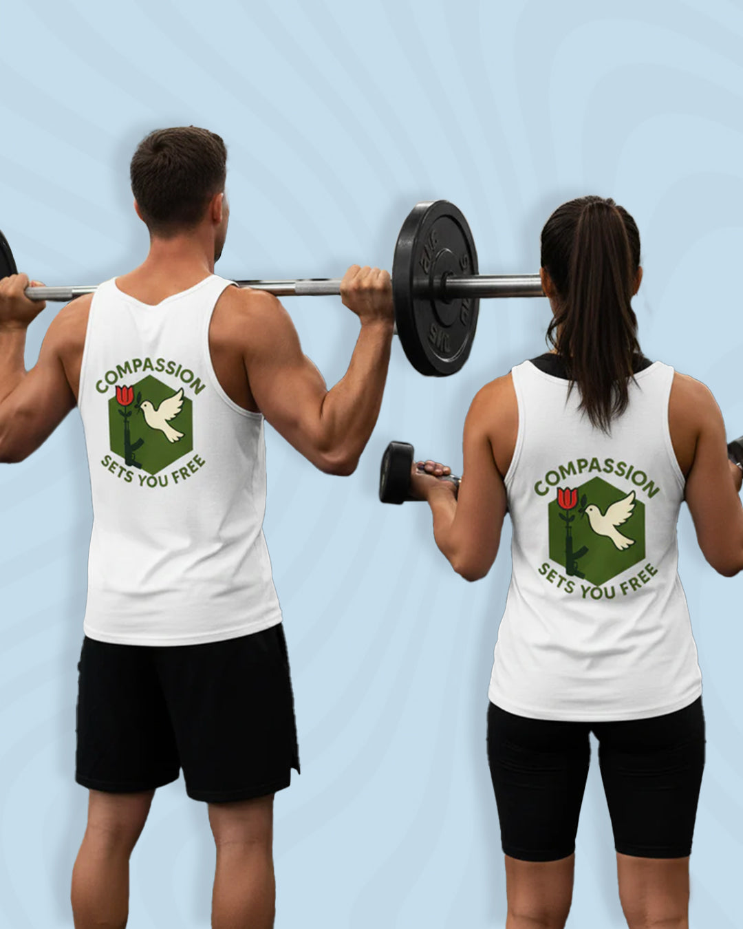 Unisex 100% Cotton Compassion Badge Tank Top – Wear Kindness with Purpose