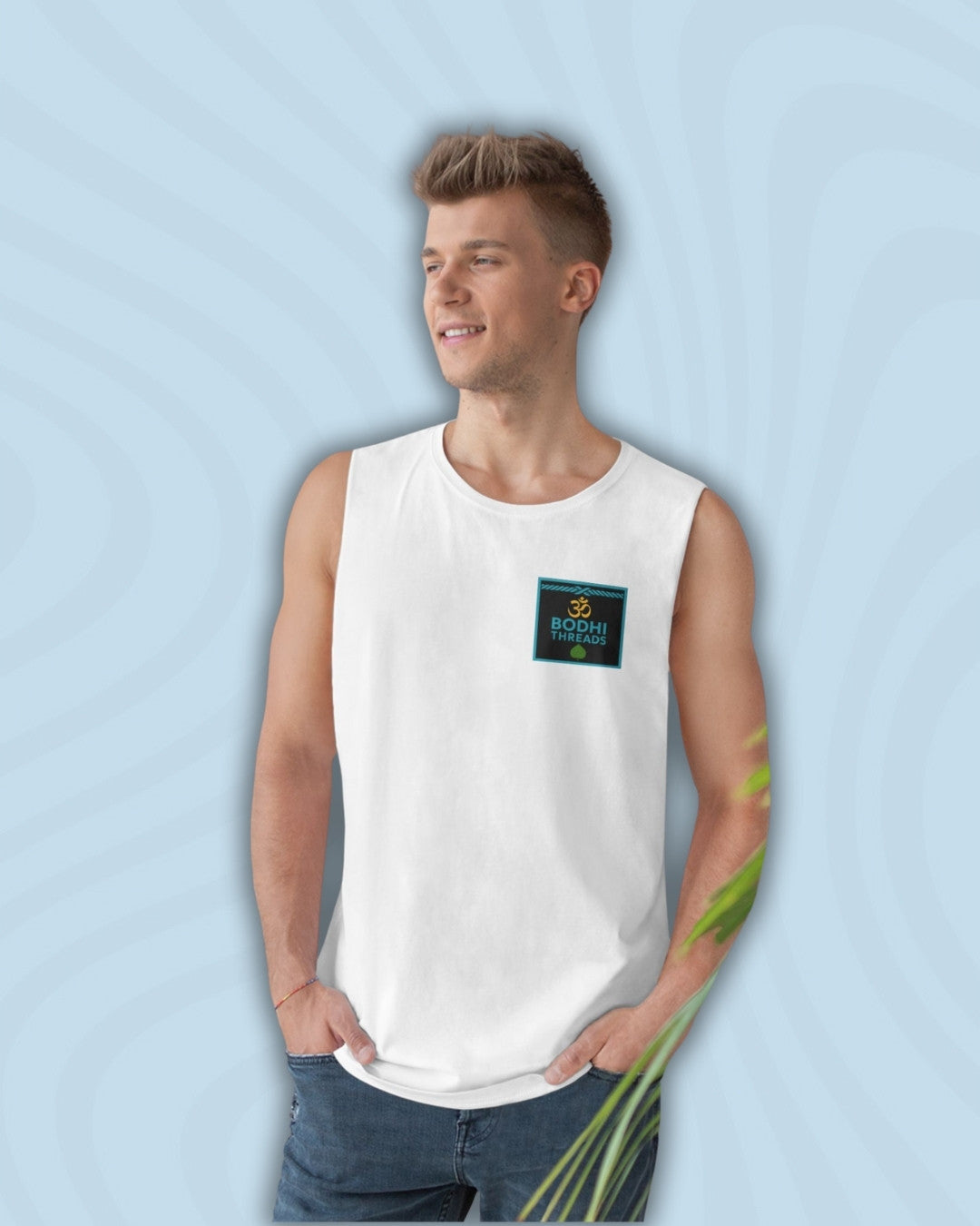 Unisex 100% Cotton OM Symbol Geometric Nature Tank Top